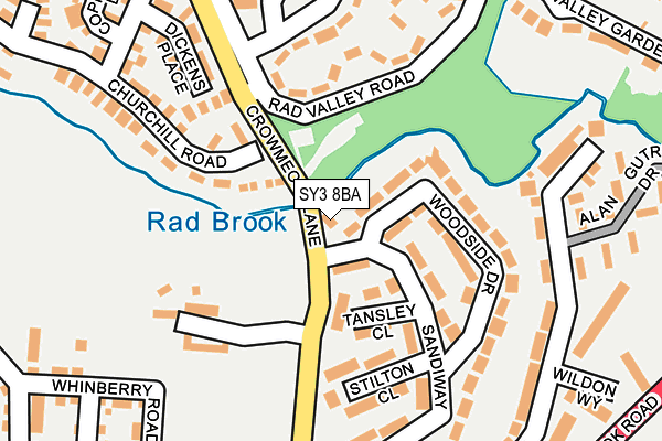 SY3 8BA map - OS OpenMap – Local (Ordnance Survey)