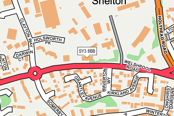 SY3 8BB map - OS OpenMap – Local (Ordnance Survey)