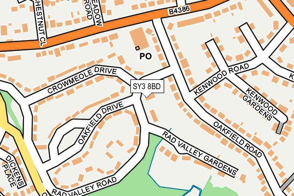 SY3 8BD map - OS OpenMap – Local (Ordnance Survey)