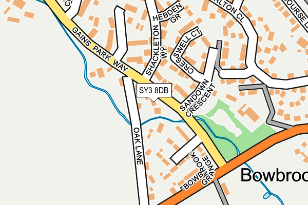 SY3 8DB map - OS OpenMap – Local (Ordnance Survey)