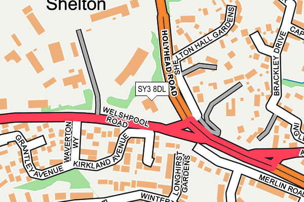 SY3 8DL map - OS OpenMap – Local (Ordnance Survey)