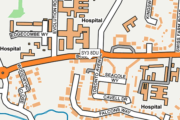 SY3 8DU map - OS OpenMap – Local (Ordnance Survey)