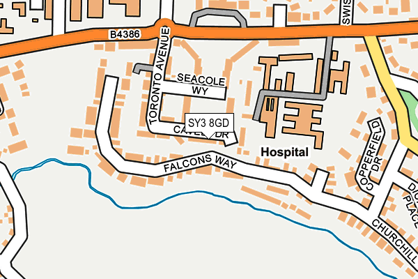 SY3 8GD map - OS OpenMap – Local (Ordnance Survey)