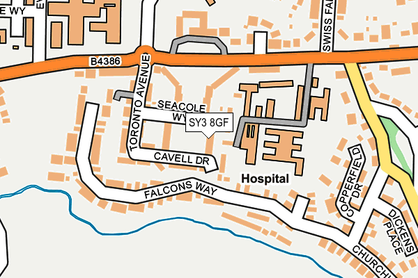 SY3 8GF map - OS OpenMap – Local (Ordnance Survey)