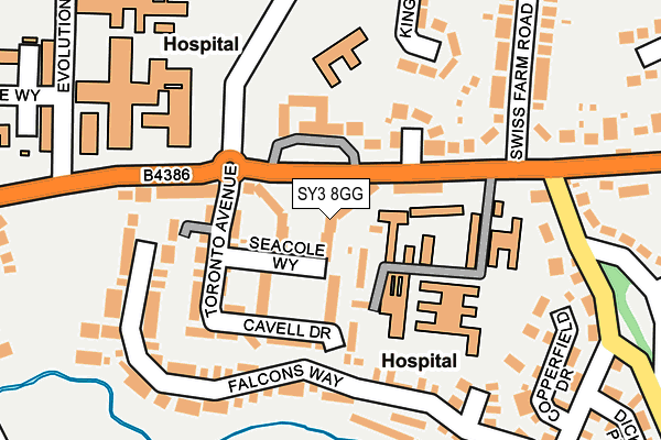 SY3 8GG map - OS OpenMap – Local (Ordnance Survey)