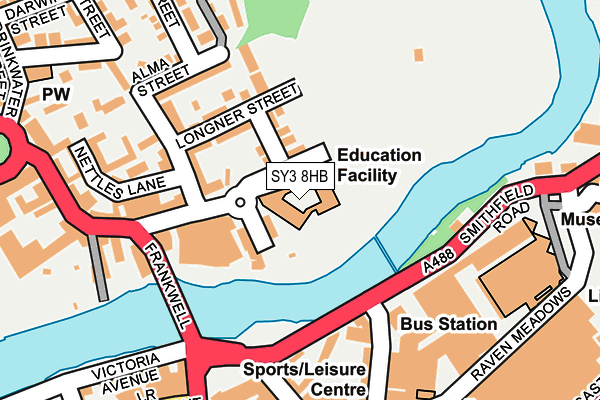 SY3 8HB map - OS OpenMap – Local (Ordnance Survey)