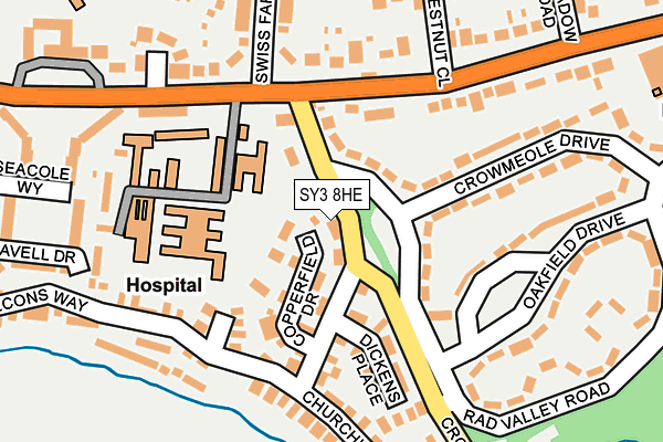 SY3 8HE map - OS OpenMap – Local (Ordnance Survey)