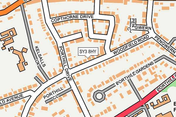 SY3 8HY map - OS OpenMap – Local (Ordnance Survey)