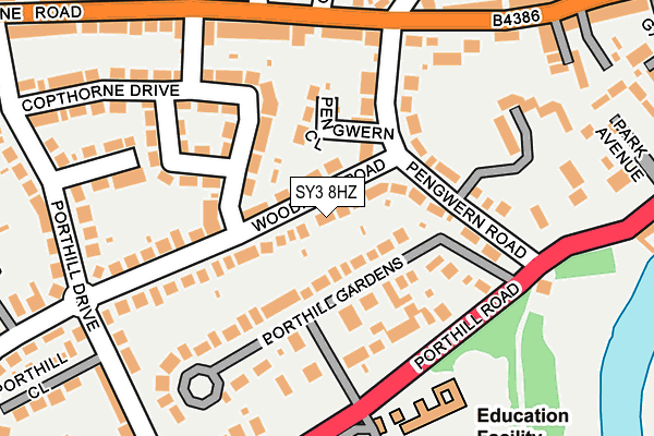 SY3 8HZ map - OS OpenMap – Local (Ordnance Survey)