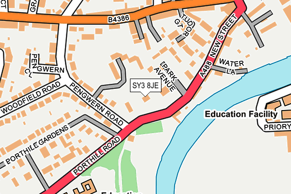 SY3 8JE map - OS OpenMap – Local (Ordnance Survey)