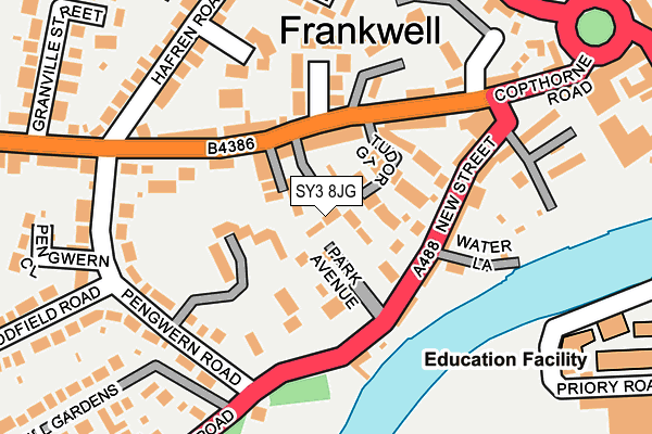 SY3 8JG map - OS OpenMap – Local (Ordnance Survey)