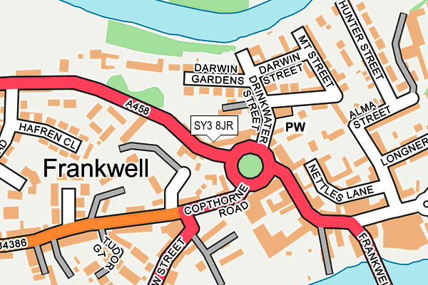 SY3 8JR map - OS OpenMap – Local (Ordnance Survey)