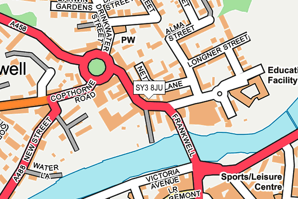 SY3 8JU map - OS OpenMap – Local (Ordnance Survey)