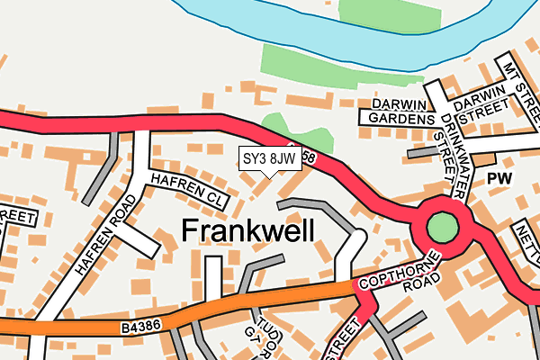 SY3 8JW map - OS OpenMap – Local (Ordnance Survey)