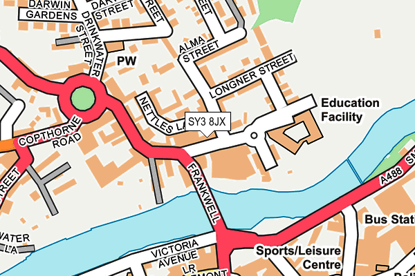 SY3 8JX map - OS OpenMap – Local (Ordnance Survey)