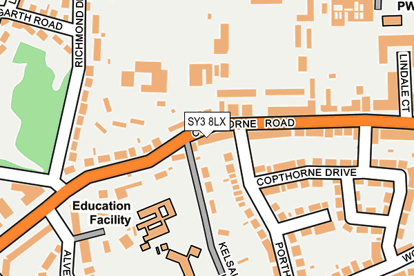 SY3 8LX map - OS OpenMap – Local (Ordnance Survey)
