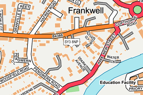 SY3 8NP map - OS OpenMap – Local (Ordnance Survey)