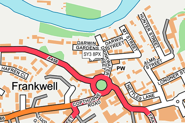 SY3 8PX map - OS OpenMap – Local (Ordnance Survey)