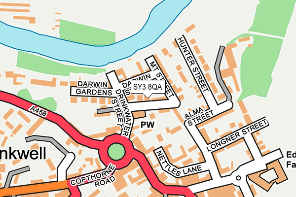 SY3 8QA map - OS OpenMap – Local (Ordnance Survey)