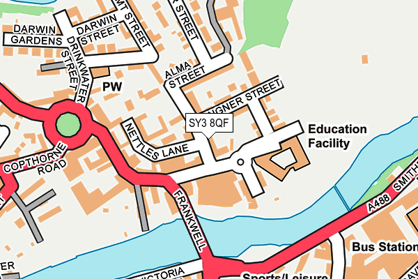 SY3 8QF map - OS OpenMap – Local (Ordnance Survey)