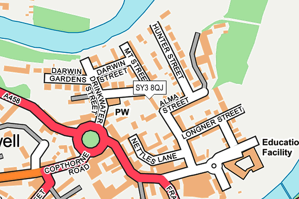 SY3 8QJ map - OS OpenMap – Local (Ordnance Survey)