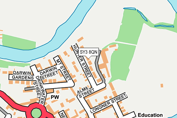 SY3 8QN map - OS OpenMap – Local (Ordnance Survey)