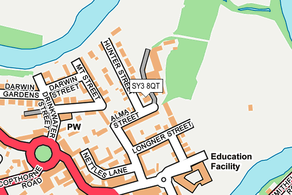 SY3 8QT map - OS OpenMap – Local (Ordnance Survey)