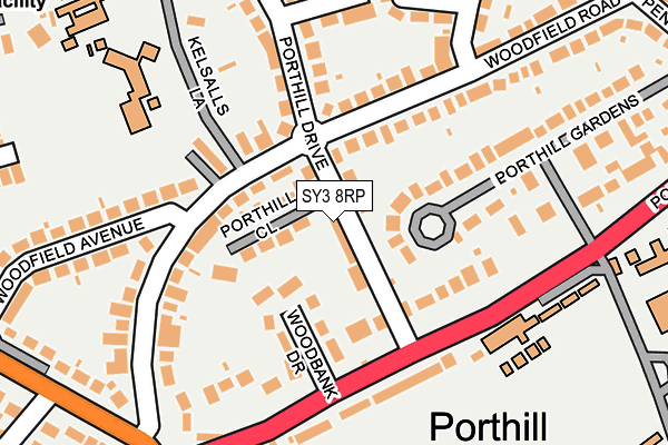 SY3 8RP map - OS OpenMap – Local (Ordnance Survey)
