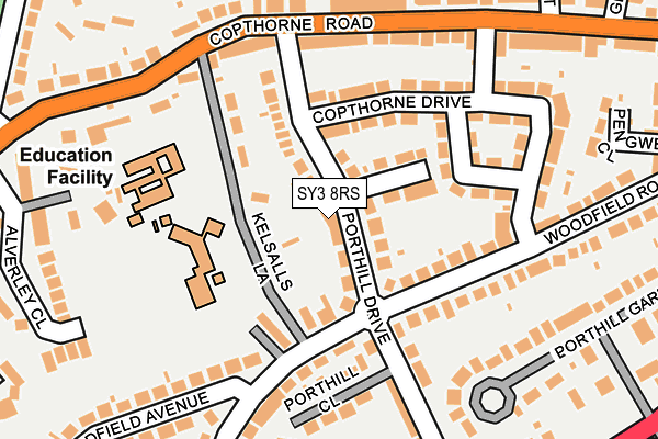 SY3 8RS map - OS OpenMap – Local (Ordnance Survey)