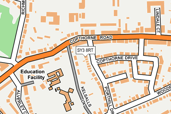 SY3 8RT map - OS OpenMap – Local (Ordnance Survey)