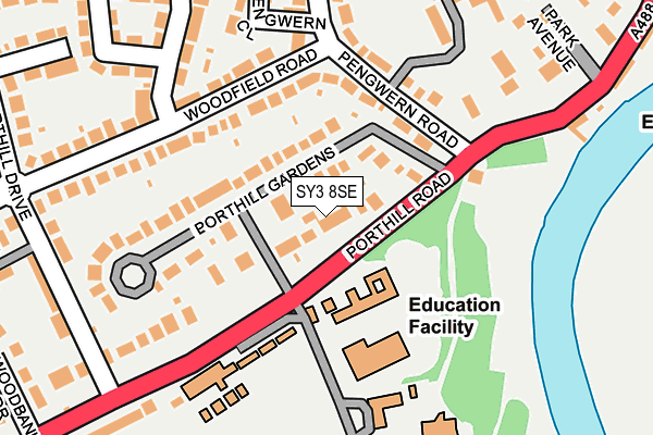 SY3 8SE map - OS OpenMap – Local (Ordnance Survey)