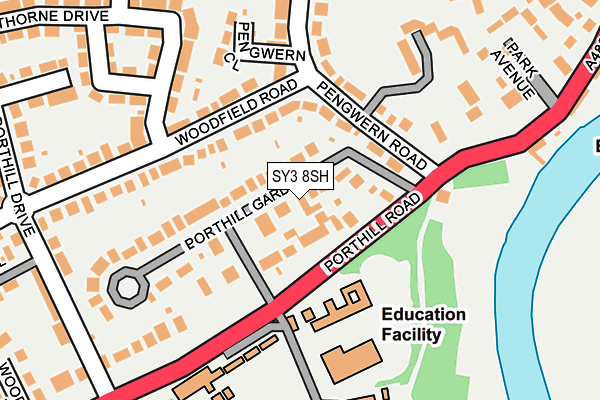 SY3 8SH map - OS OpenMap – Local (Ordnance Survey)