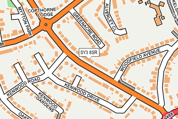 SY3 8SR map - OS OpenMap – Local (Ordnance Survey)