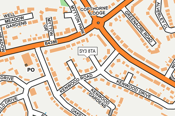 SY3 8TA map - OS OpenMap – Local (Ordnance Survey)