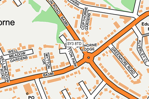 SY3 8TD map - OS OpenMap – Local (Ordnance Survey)