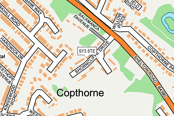 SY3 8TE map - OS OpenMap – Local (Ordnance Survey)