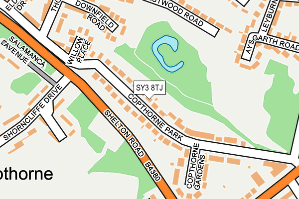 SY3 8TJ map - OS OpenMap – Local (Ordnance Survey)