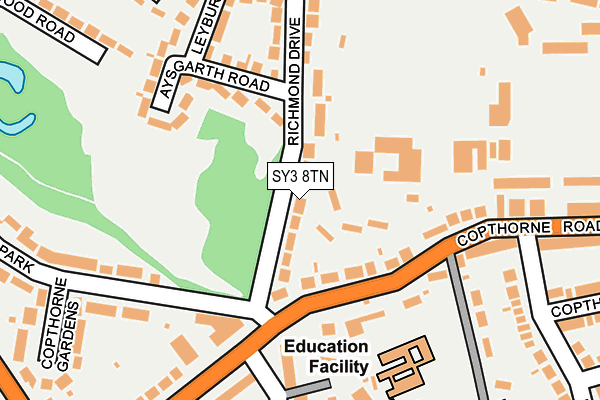 SY3 8TN map - OS OpenMap – Local (Ordnance Survey)
