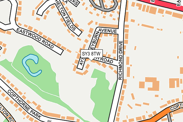 SY3 8TW map - OS OpenMap – Local (Ordnance Survey)