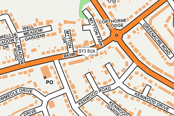 SY3 8UA map - OS OpenMap – Local (Ordnance Survey)