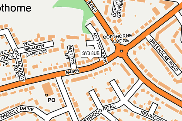 SY3 8UB map - OS OpenMap – Local (Ordnance Survey)