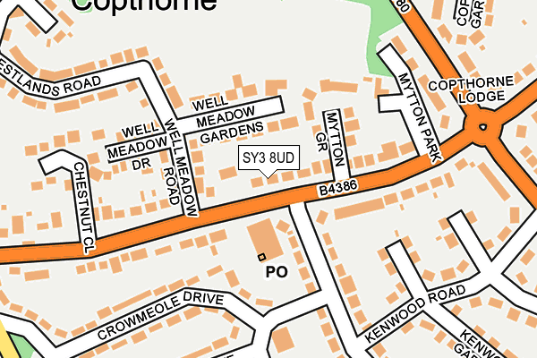 SY3 8UD map - OS OpenMap – Local (Ordnance Survey)