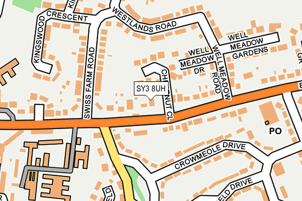 SY3 8UH map - OS OpenMap – Local (Ordnance Survey)