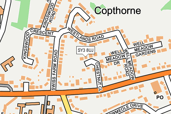 SY3 8UJ map - OS OpenMap – Local (Ordnance Survey)
