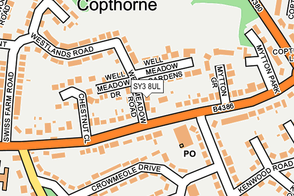 SY3 8UL map - OS OpenMap – Local (Ordnance Survey)