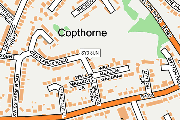 SY3 8UN map - OS OpenMap – Local (Ordnance Survey)