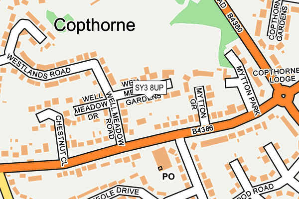 SY3 8UP map - OS OpenMap – Local (Ordnance Survey)