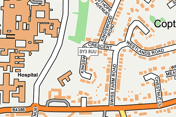 SY3 8UU map - OS OpenMap – Local (Ordnance Survey)