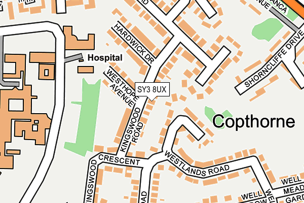 SY3 8UX map - OS OpenMap – Local (Ordnance Survey)