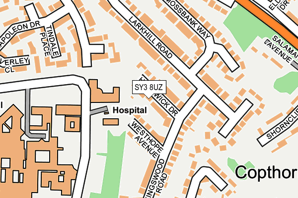 SY3 8UZ map - OS OpenMap – Local (Ordnance Survey)